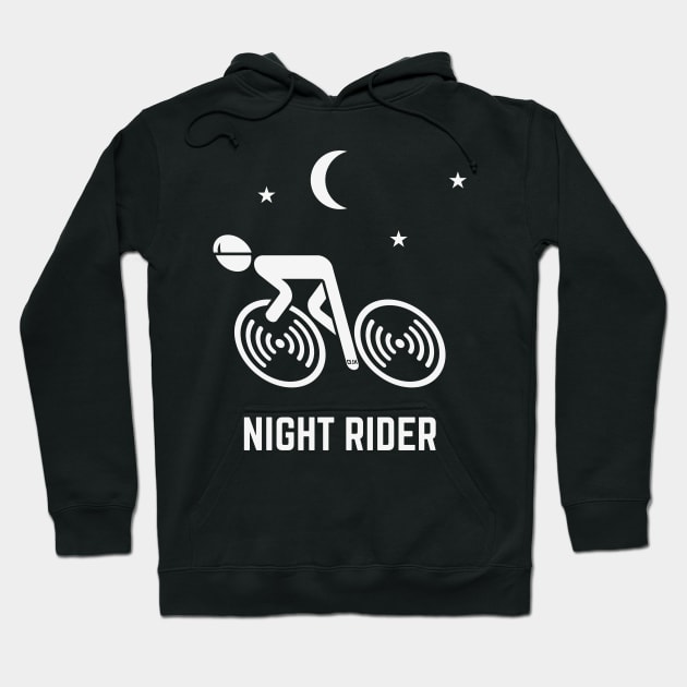 Night Rider (Racing Cyclist / Road Bike / Bicycle / White) Hoodie by MrFaulbaum